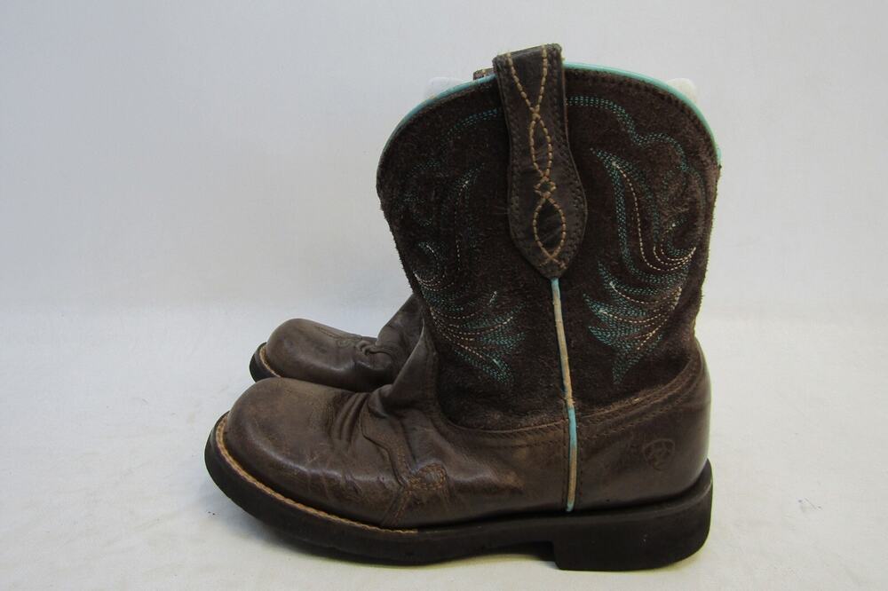 Ariat Youth Size 2.5 D Brown Leather Suede Cowboy Western Boots